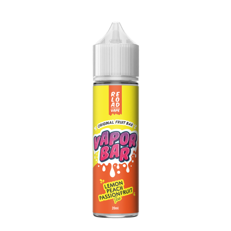 RELOAD VAPE SHOT 20 ML VAPOR BAR LEMON PEACH PASSIONFRUIT ICE 20 ML IN CHUBBY 60