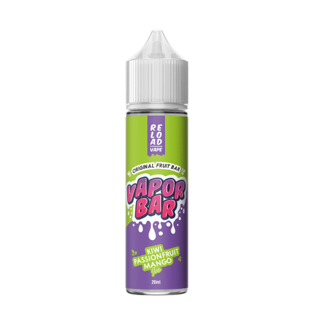 RELOAD VAPE SHOT 20 ML VAPOR BAR KIWI PASSION FRUIT MANGO 20 ML IN CHUBBY 60