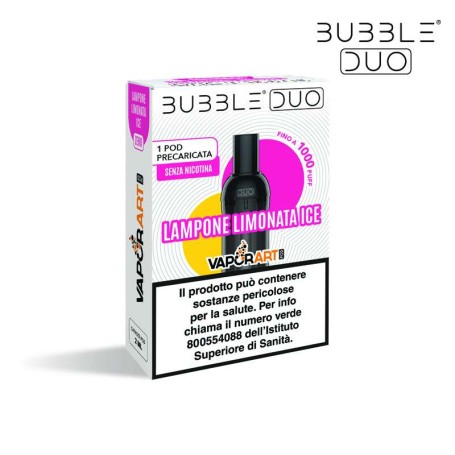 VAPORART BUBBLE DUO POD PRECARICATA LAMPONE LIMONATA ICE 1 PCS