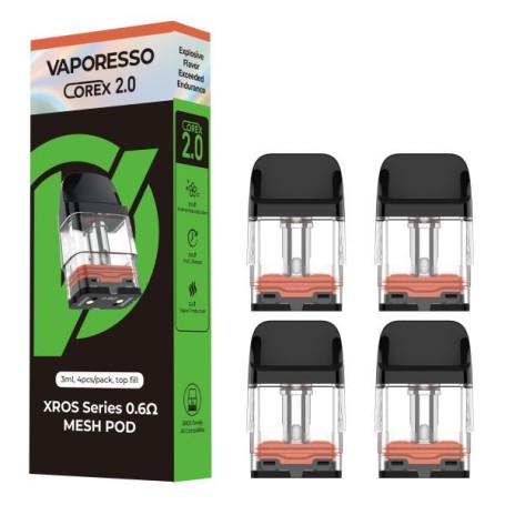 VAPORESSO MESH POD DI RICAMBIO XROS SERIES 1 OHM 3 ML 4 PCS
