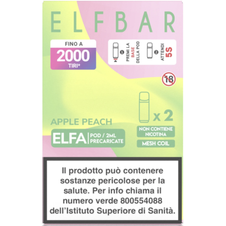 ELFBAR ELFA MONOUSO APPLE PEACH 0 MG 2 ML 2 PCS