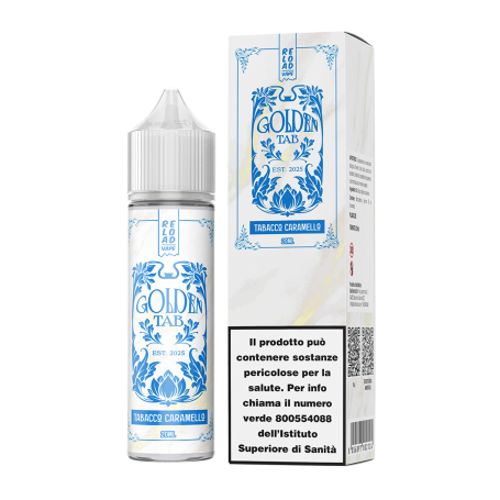 RELOAD VAPE SHOT 20 ML GOLDEN TAB TABACCO CARAMELLO 20 ML IN CHUBBY 60