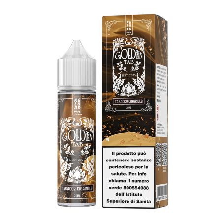 RELOAD VAPE SHOT 20 ML GOLDEN TAB TABACCO CIGARILLO 20 ML IN CHUBBY 60