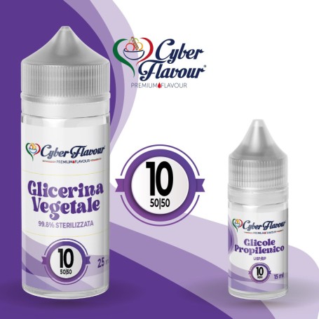 BASE SCOMPOSTA CYBER FLAVOUR 50/50 SOLUZIONE 10 (25 VG + 15 PG)