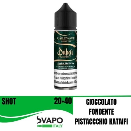GOLDWAVE SHOT 20 ML DUBAI CHOCOLATE DARK EDITION 20+ 40 SHOT 20 ML CHUBBY 60