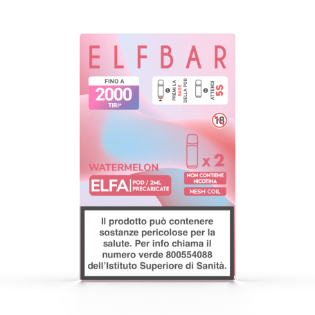 ELFBAR ELFA MONOUSO WATERMELON  0 MG 2 ML 2 PCS