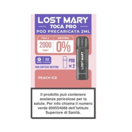 0 MG LOST MARY TOCA AIR PRO POD PEACH ICE 0 MG 2 ML 2 PCS