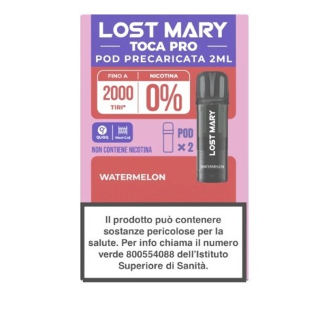 0 MG LOST MARY TOCA AIR PRO POD WATERMELON 0 MG 2 ML 2 PCS