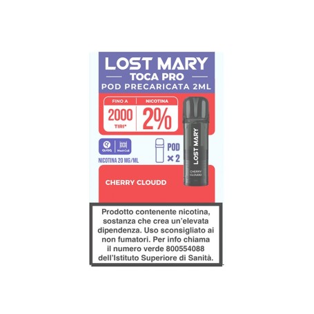 LOST MARY TOCA AIR PRO POD CHERRY CLOUDD 20 MG 2 ML 2 PCS