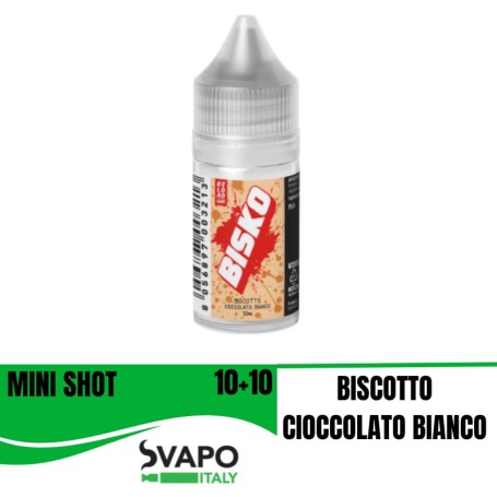 RELOAD VAPE MINI SHOT 10 + 10 BISKO BISCOTTO CIOCCOLATO BIANCO MINI SHOT 10 ML IN CHUBBY 30