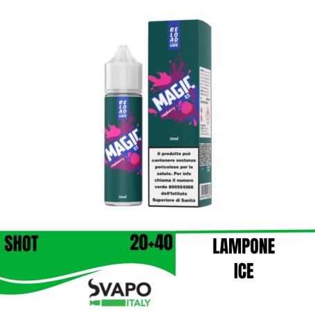 RELOAD VAPE SHOT 20 ML MAGIC ICE RASPBERRY ICE 20 ML IN CHUBBY 60