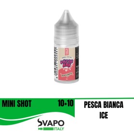 RELOAD VAPE MINI SHOT 10 + 10 VAPOR BAR PEACH WHITE ICE MINI SHOT 10 ML IN CHUBBY 30