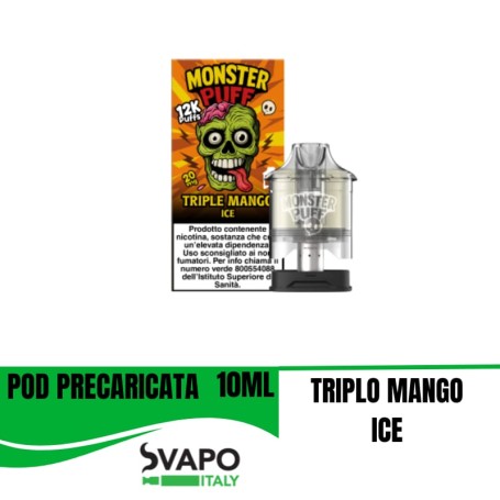 POD PRERICARICATA MONSTER PUFF TRIPLE MANGO ICE 20 MG