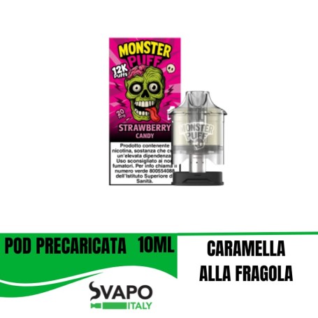 POD PRERICARICATA MONSTER PUFF STRAWBERRY CANDY 20 MG