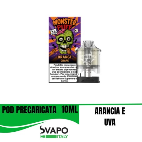 POD PRERICARICATA MONSTER PUFF ORANGE GRAPE 20 MG