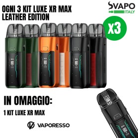 VAPORESSO LUXE XR MAX LEATHER VERSION 2800 MAH 80 W OGNI 3 KIT ACQUISTATI 1 KIT IN OMAGGIO