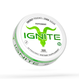 IGNITE CAFFEINA ENERGY PEPPERMINT POUCHES