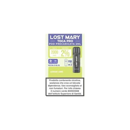 LOST MARY TOCA AIR PRO POD LEMON LIME 20 MG 2 ML 2 PCS