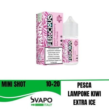 FANTASI FEROCIOUS PEACH RASPBERRY KIWI FREEZE 10 + 10 MINI SHOT 10 ML IN CHUBBY 30