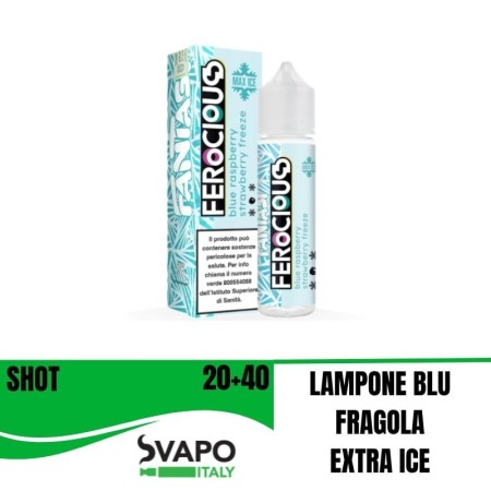 FANTASI 20 + 40 SHOT FEROCIOUS BLUE RASPBERRY STRAWBERRY FREEZE