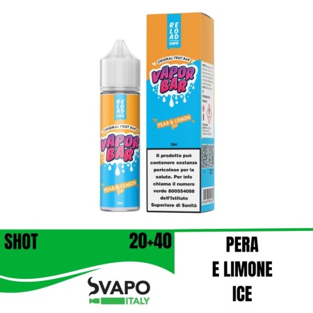 RELOAD VAPE VAPORBAR PEAR LEMON ICE SHOT 20 ML  20 ML IN CHUBBY 60