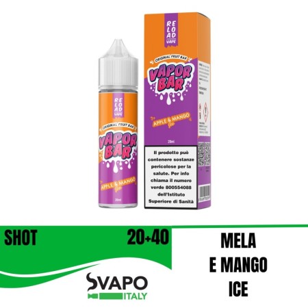 RELOAD VAPE VAPORBAR APPLE MANGO ICE SHOT 20 ML  20 ML IN CHUBBY 60