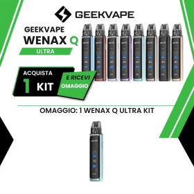 GEEKVAPE WENAX Q ULTRA TOUCH SCREEN 1300 MAH 30 W OGNI KIT ACQUISTATO 1 KIT IN OMAGGIO