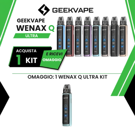 GEEKVAPE WENAX Q ULTRA TOUCH SCREEN 1300 MAH 30 W OGNI KIT ACQUISTATO 1 KIT IN OMAGGIO