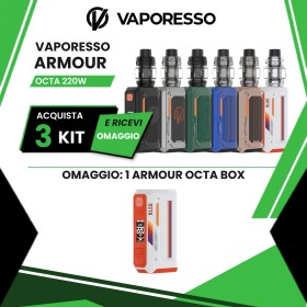 VAPORESSO ARMOUR OCTA KIT 220 W CON ITANK T DUAL MESH OGNI 3 KIT ACQUISTATI UNA BOX OCTA IN OMAGGIO