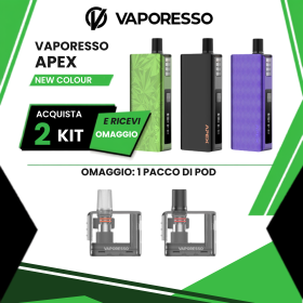 VAPORESSO APEX KIT 2000 MAH 30 W OGNI 2 KIT ACQUISTATI 1 PACK POD APEX IN OMAGGIO