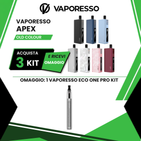 VAPORESSO APEX KIT 2000 MAH 30 W OGNI 3 KIT ACQUISTATI 1 ECO ONE PRO 3 ML IN OMAGGIO