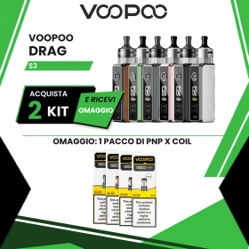 VOOPOO KIT DRAG S3 MTL 3000 MAH 60 W OGNI 2 KIT ACQUISTATI 1 PACCO PNP X IN OMAGGIO