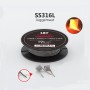 CLAPTON WIRE [(28ga+37ga)*2+24ga*37ga]*10Ft SS316 5.3ohm/m