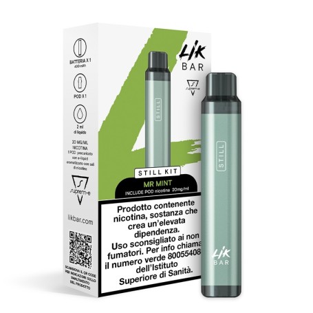 LIK BAR STILL KIT GREY CON POD PRECARICATA MR MINT 20 MG 2 ML 1 PCS